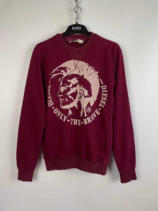 Чоловічий бордовий світшот , кофта diesel made in italy