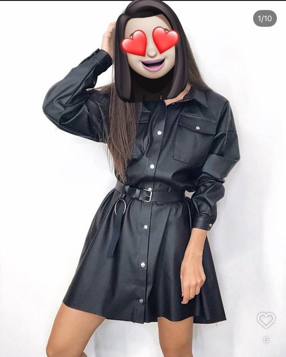 Сукня з еко шкіри