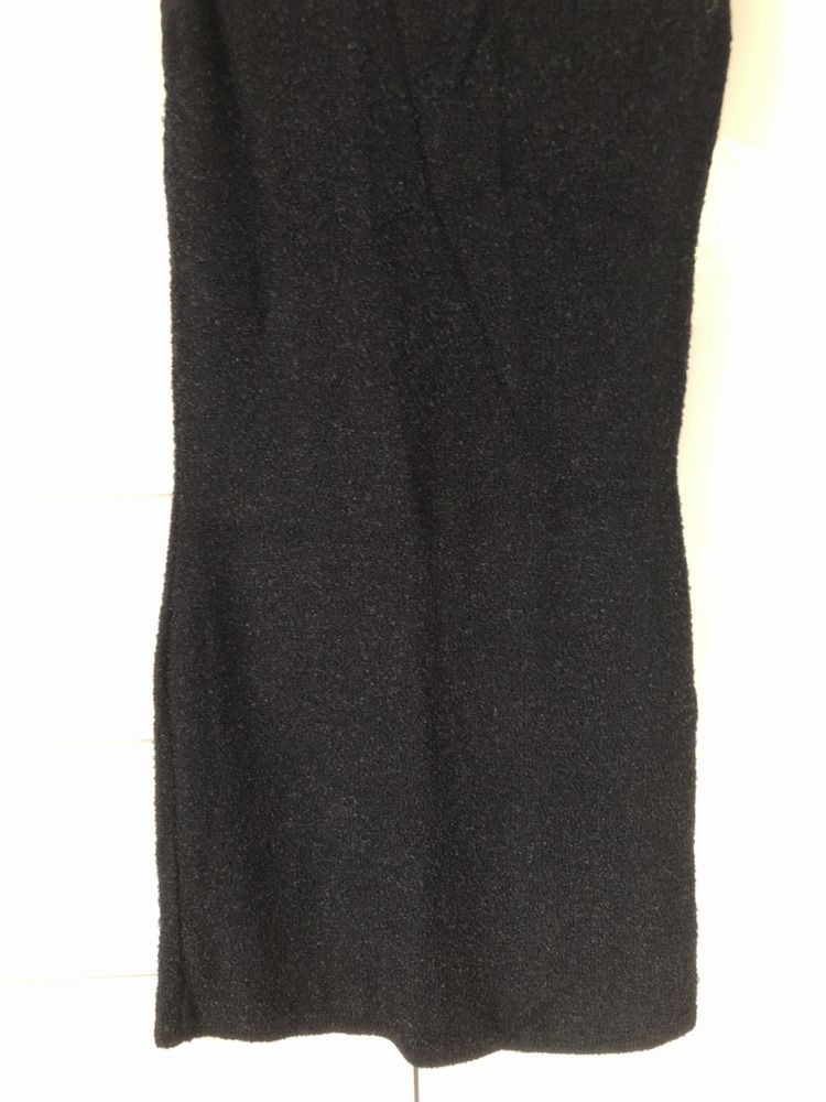 Sukienka mała czarna kolekcja BCC Polska dzianina bukle S 36