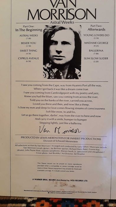 Van Morrison - Astral weeks - LP vinol - portes incluídos