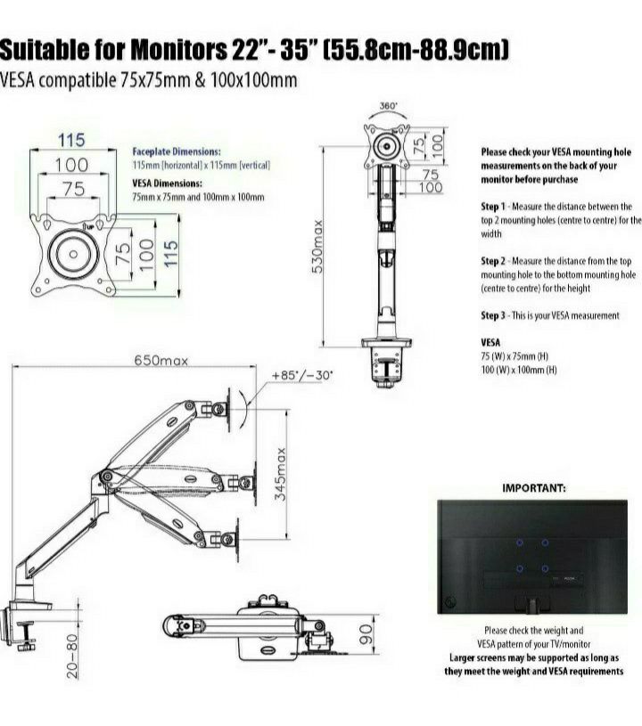 Uchwyt stojak do monitorów 22"-35" Invision MX 450.