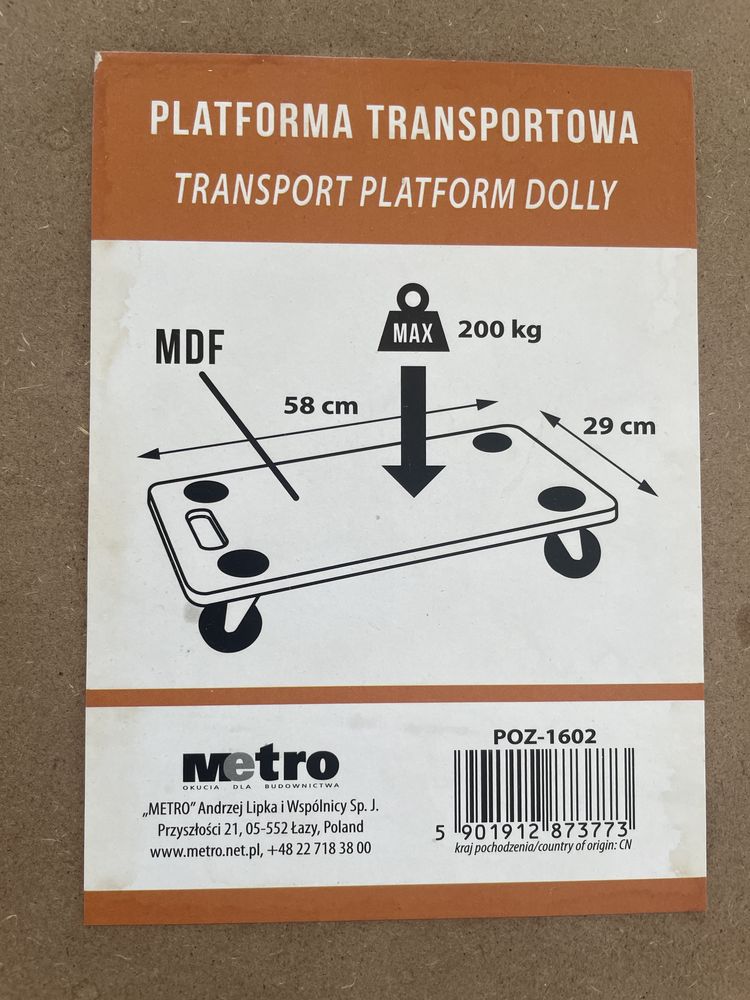 Platforma transportowa Wózek max. 100kg