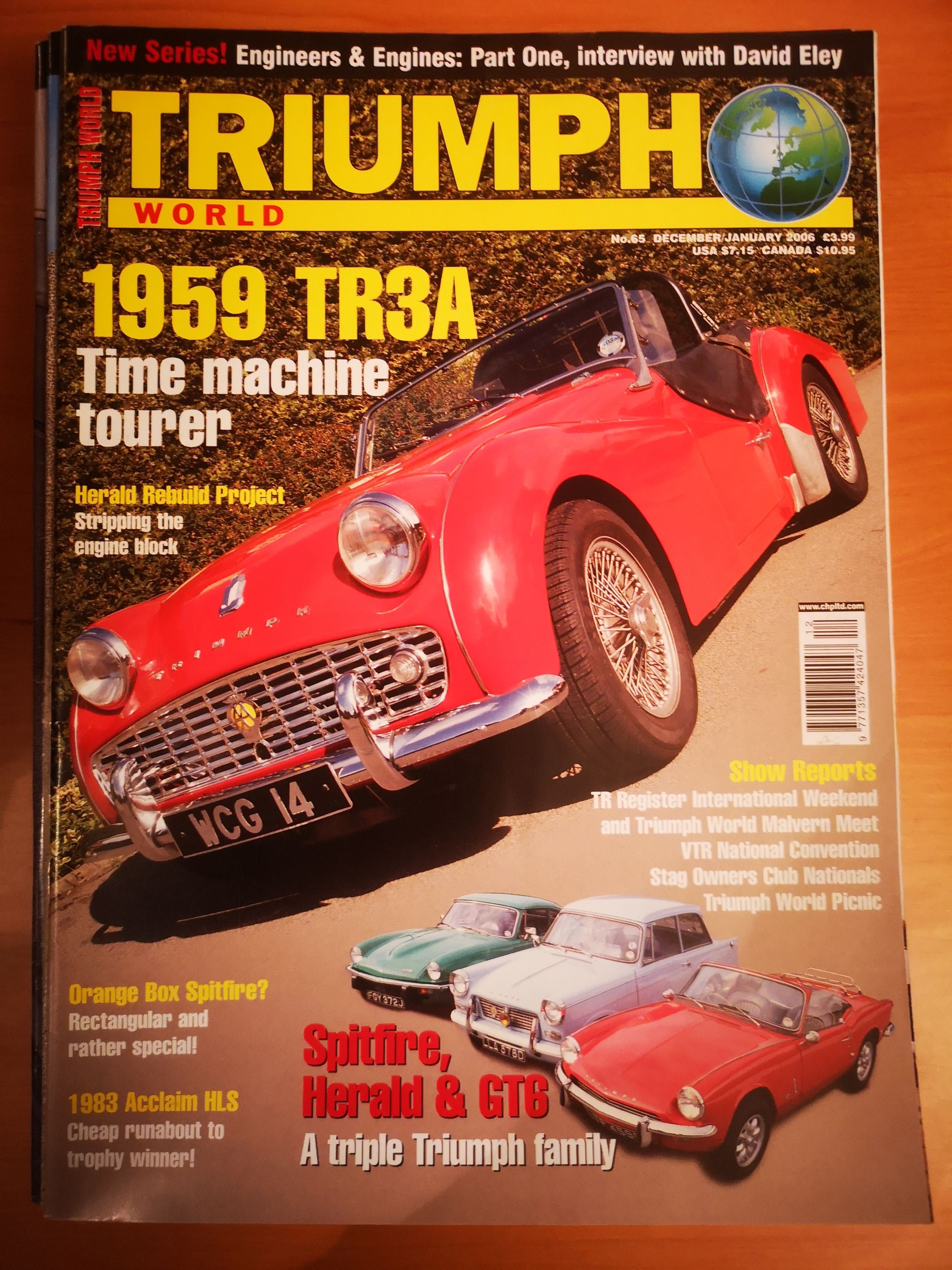 Revistas de Automóveis Clássicos Triumph World