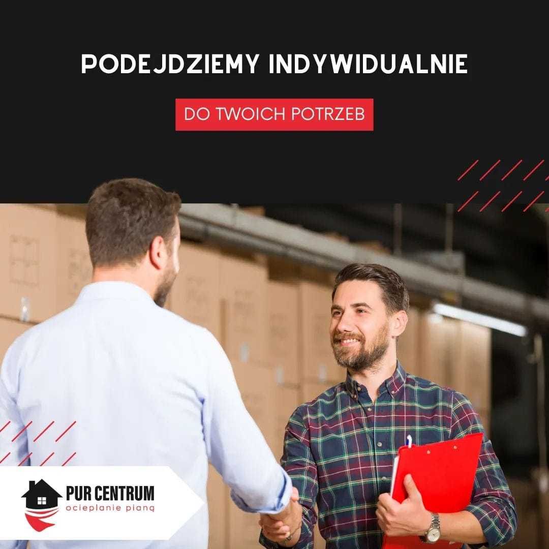 Ocieplenie ocieplanie izolacja pianą piana pianka PUR poddasza dachu