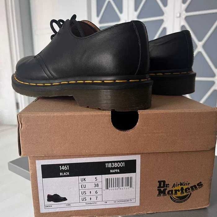 Dr. martens шкіряні туфлі 1461 black nappa