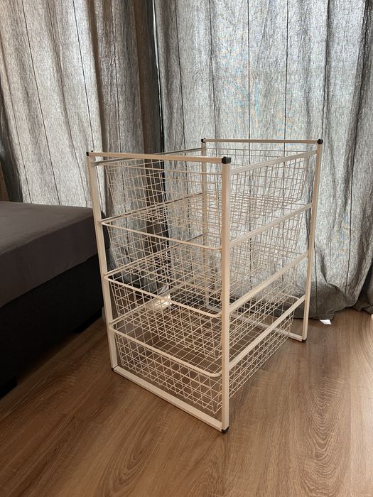 Ikea Antonius kosz druciany organizer do szafy garderoby regał biały