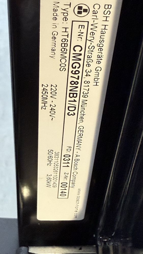 Топова модель! Духовка з мікрохвильовкою Bosch CMG978NB1