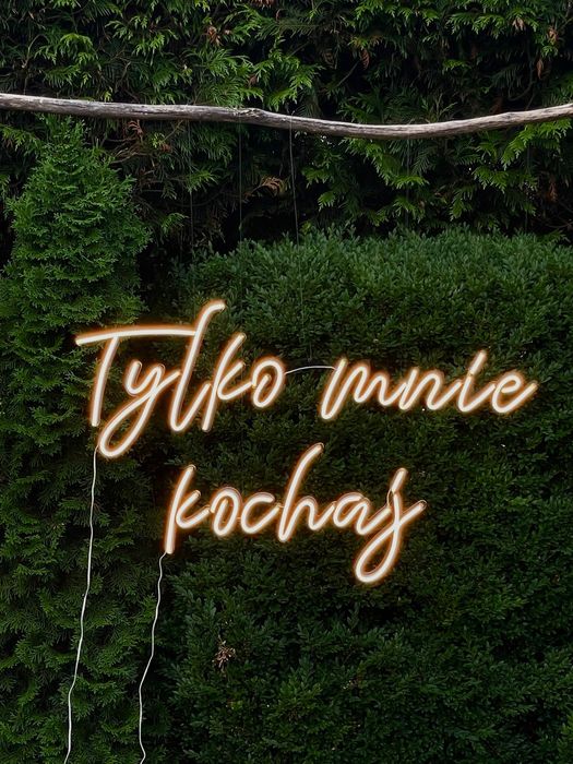 Neon, „Tylko mnie kochaj”, szerokość 130 cm, ledon, ścianka ślubna