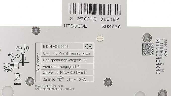 Hager Tehalit HTS363E Przełącznik SLS 63A 3-biegunowy