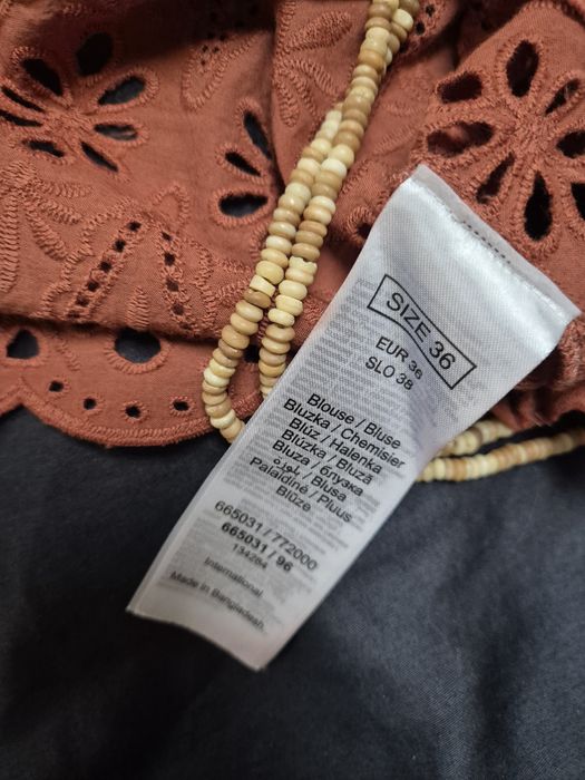 Bluzka haftowana braz boho hiszpanka Orsay rozmiar 38