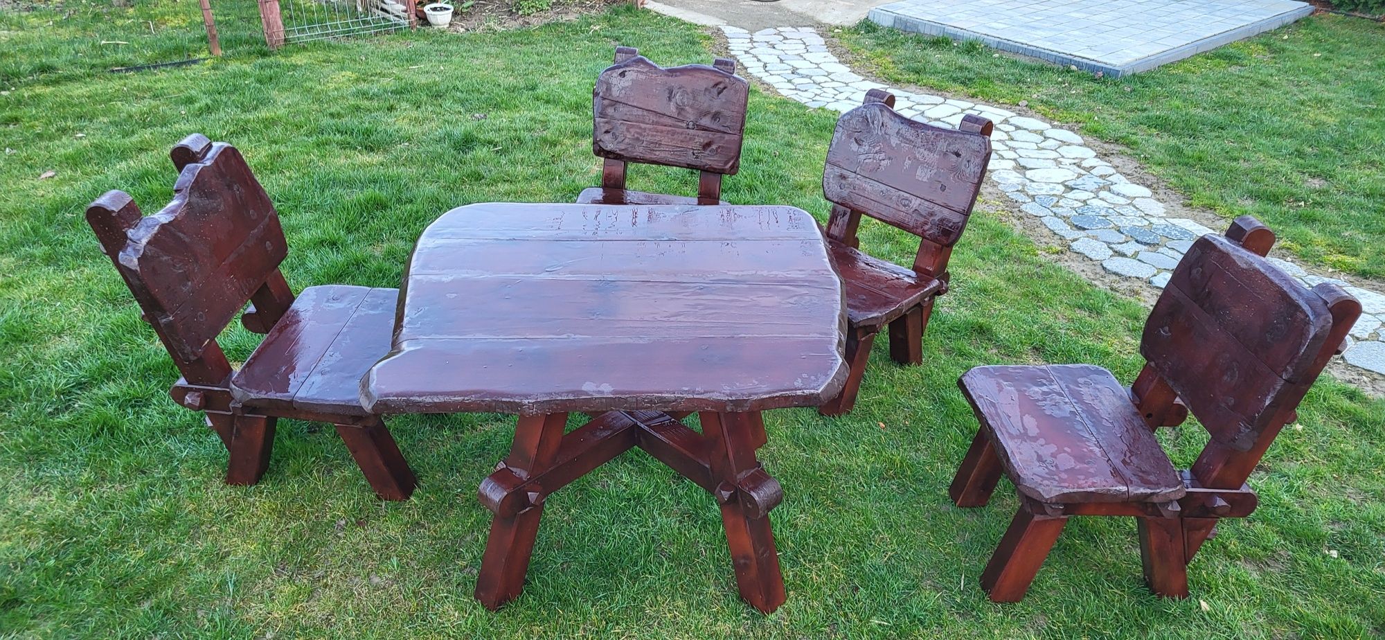 Meble ogrodowe - stół, 4 krzesła