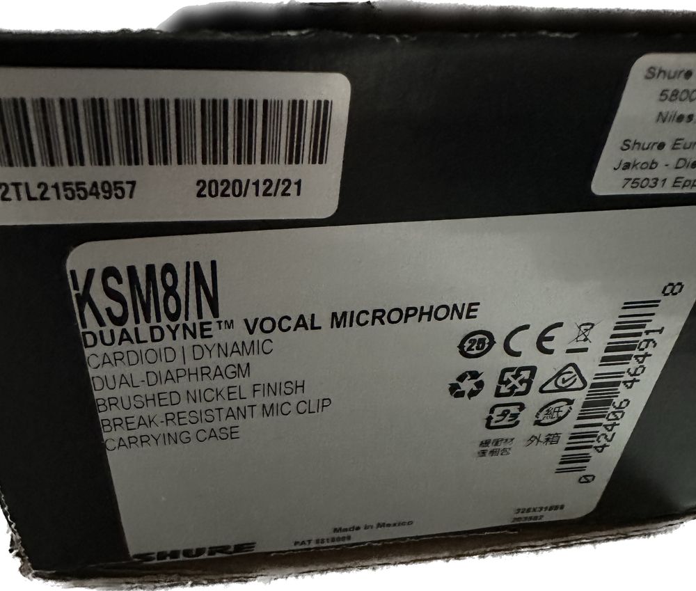 Мікрофон Shure KSM8/N Dualdyne Vocal Microphone