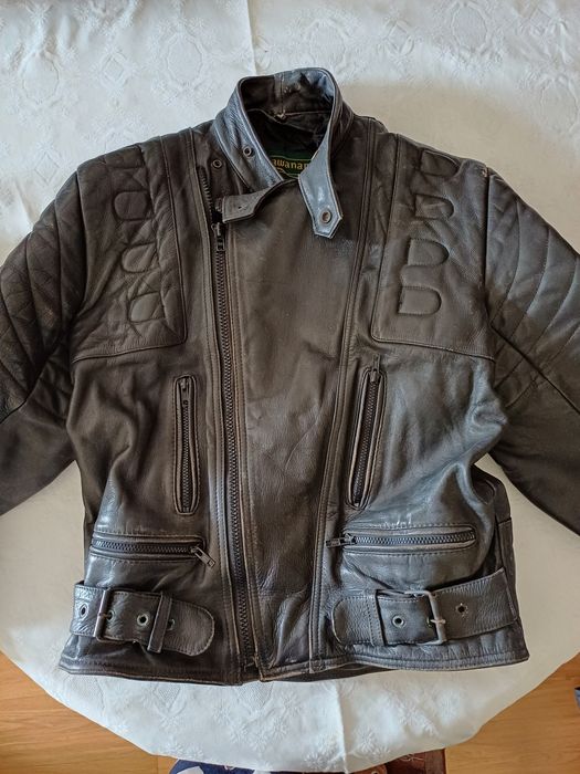 Casaco de cabedal para mota de homem