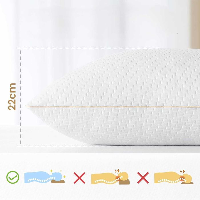 Poduszki 80x80 cm 2 szt. z pokrowcem z włókna bambusowego