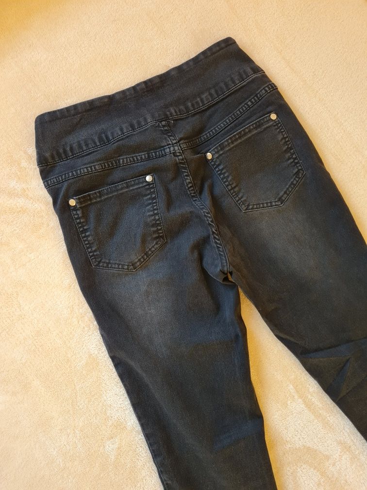 Jegginsy spodnie czarne rozciągliwe jeansy