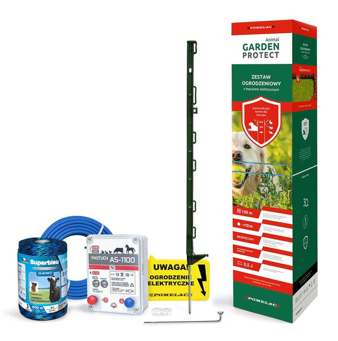 Zestaw ogrodzenie elektryczne PASTUCH pies kuna lis dzik ANIMAL GARDEN