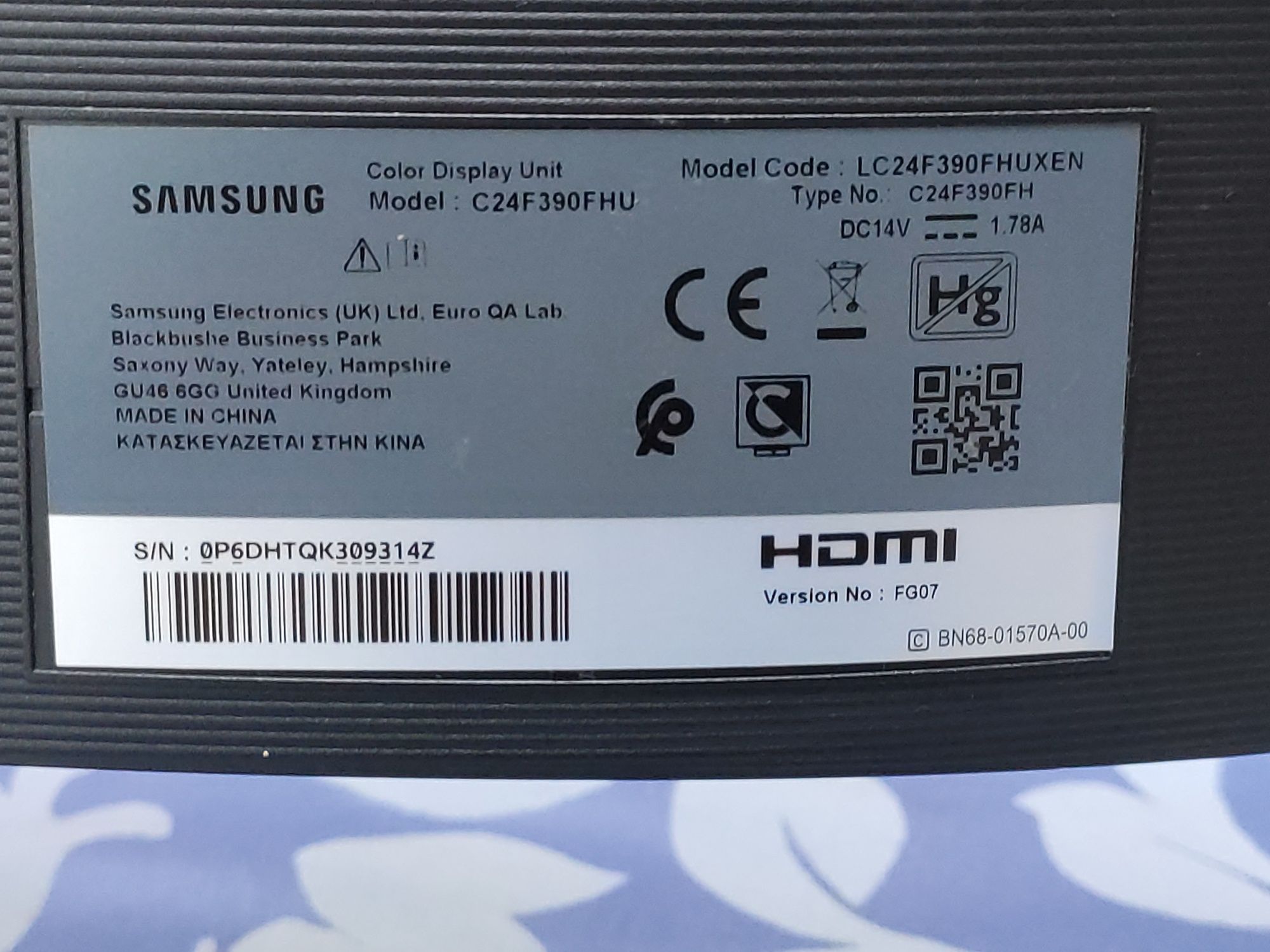 Monitor Samsung 24 FHD cf390