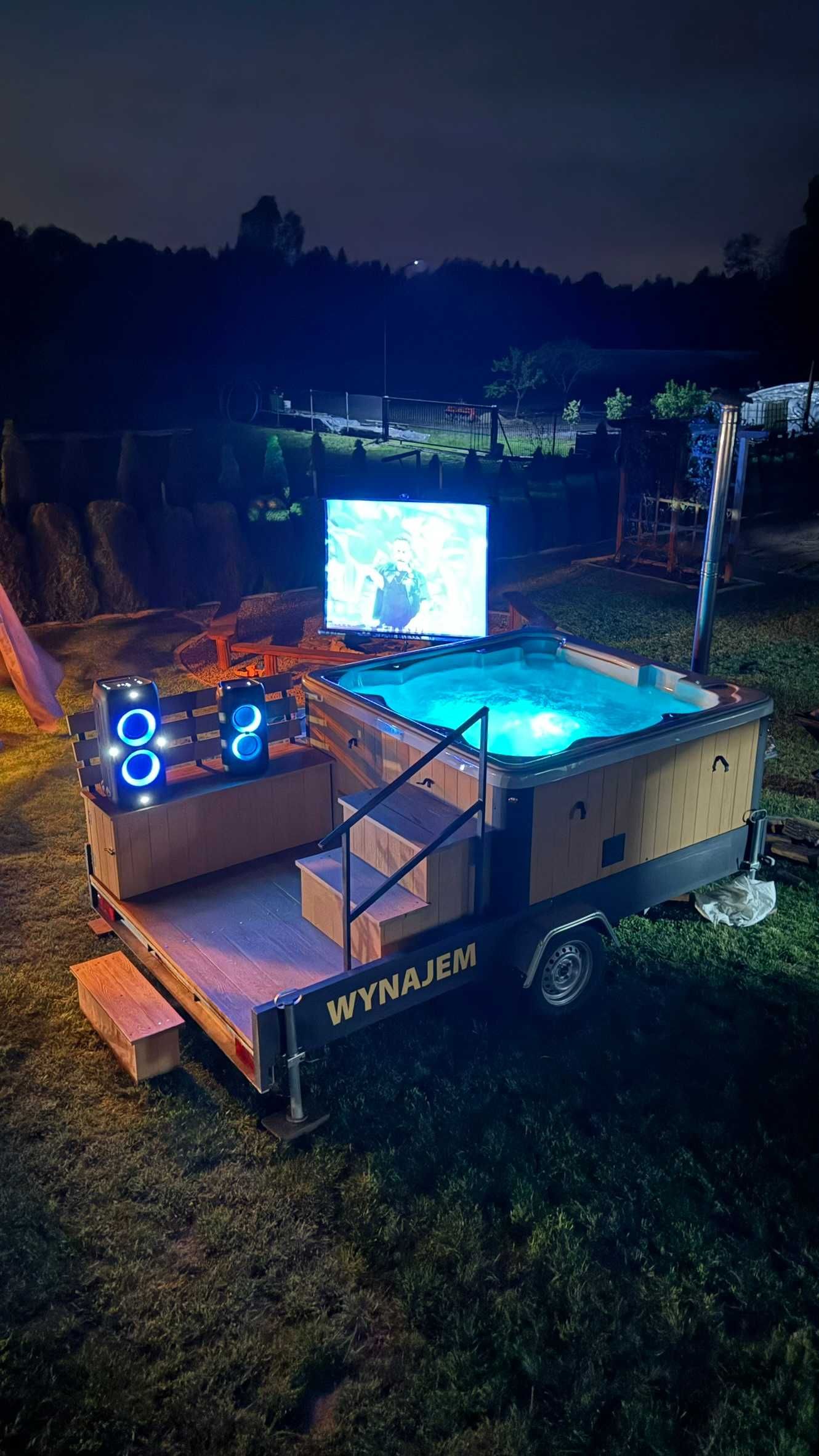 Jacuzzi / balia mobilna wynajem opalanie drewnem i grzałką