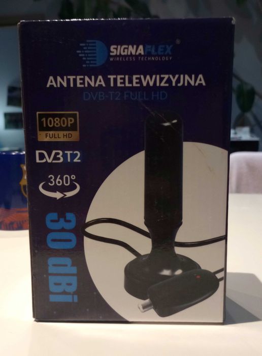 Mocna Antena DOOKÓLNA Pokojowa DVBT2 Signaflex HD-12E Full Hd