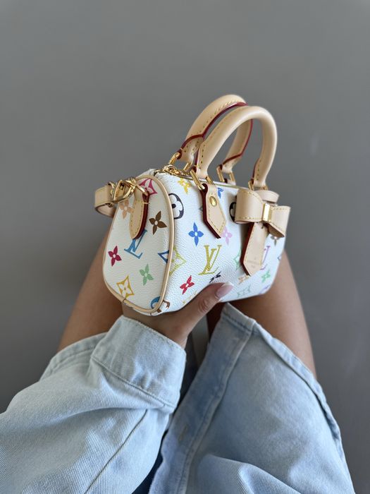 Сумка Louis Vuitton x Takashi Murakami | Nano Speedy Monogram White