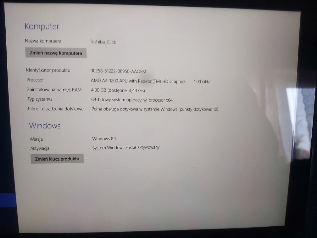 Toshiba Satellite Click W35