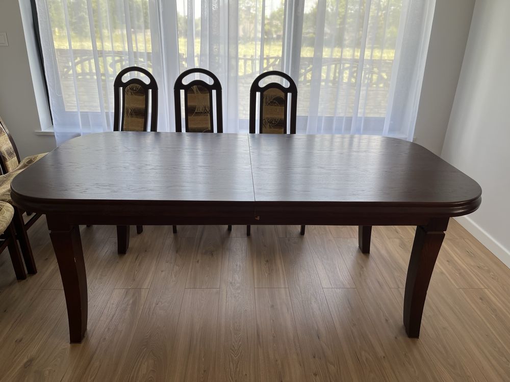 Stól drewniany 1x2m + 4 wkladki