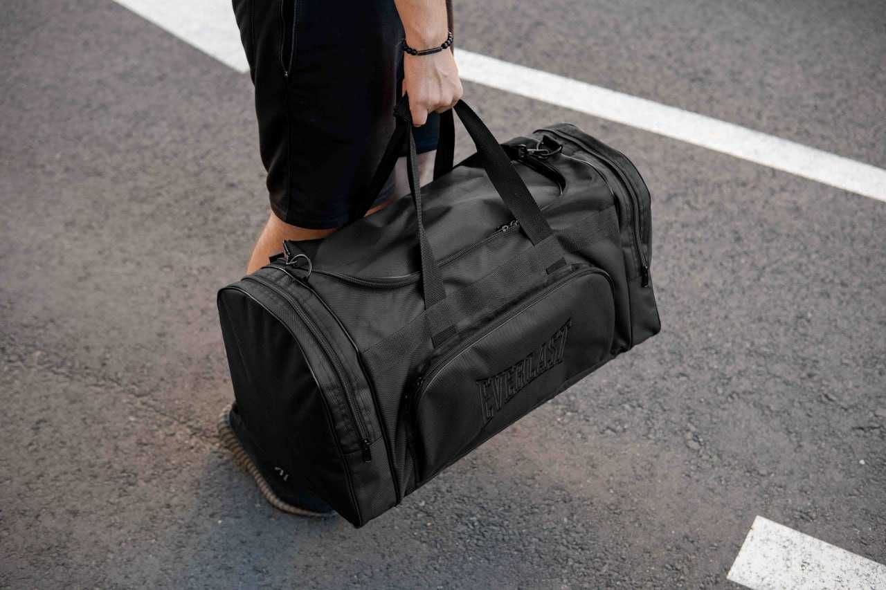 Большая мужская спортивная  дорожная сумка Everlast на 60л. черная