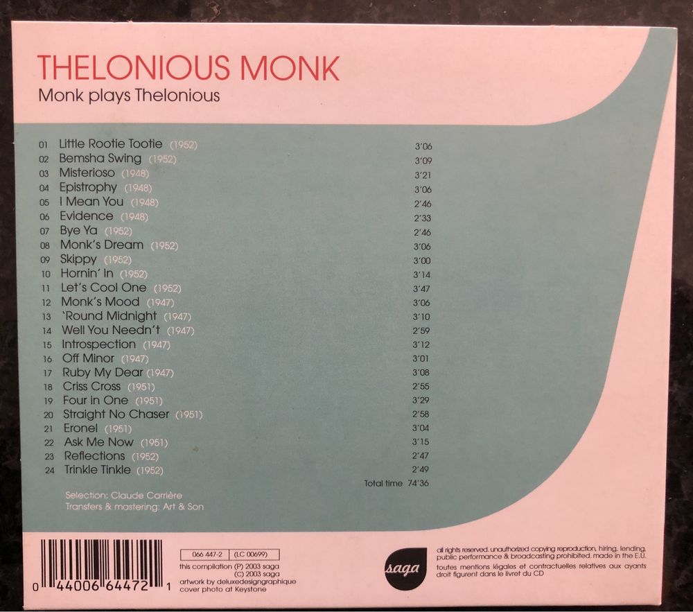 Thelonious Monk – Monk Plays Thelonious