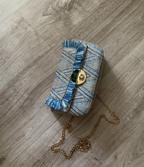 Torebka listonoszka Nobo letnia pleciona na łańcuszku nowa kolorowa