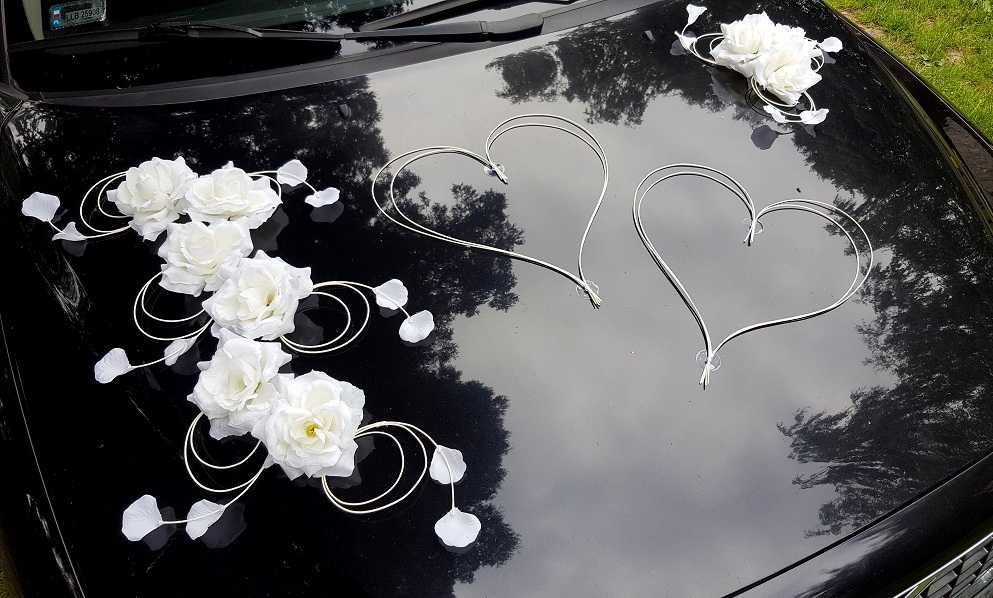 DEKORACJA Samochodu ślubnego Ozdoby na auto Serca