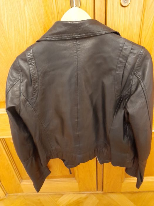 Casaco biker de pele