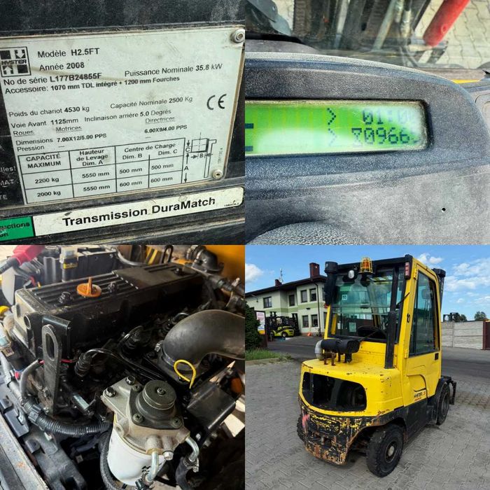 wózek widłowy HYSTER H2.5FT diesel Yanmar Triplex 5.50m kabina 9600mtg