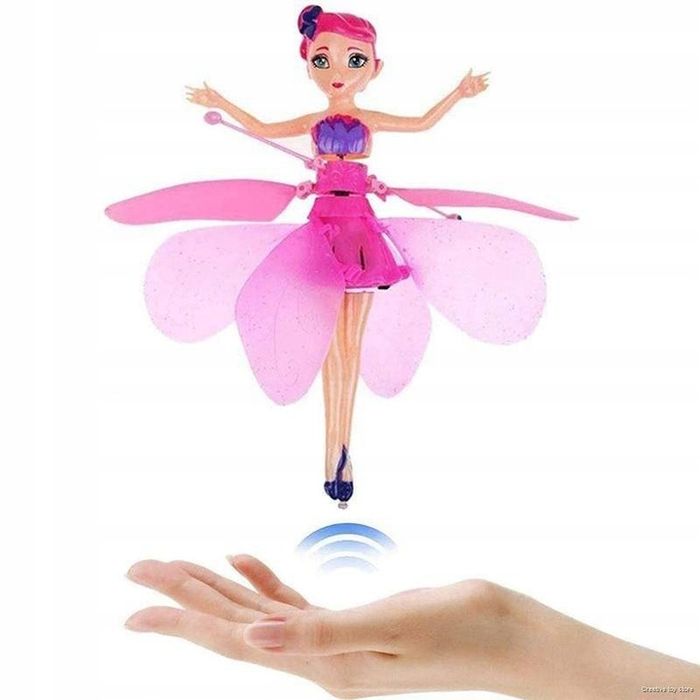 Magiczna Lalka Sterowana Ręką Latająca Wróżka Różowa Skrzydła Usb + Ak