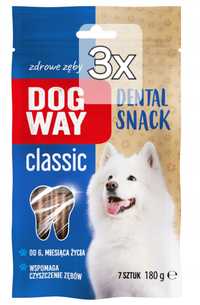 Dogway Dental Snack 3x, Przysmak Gryzaki Maced Treserki Kabanosy Pies