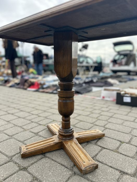 Antyczny stół z drewna dębowego z końca 19 wieku - unikat piękny ideał