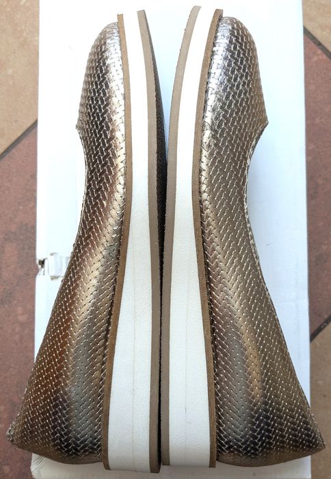 San Marina złote skórzane baleriny rozm. 36