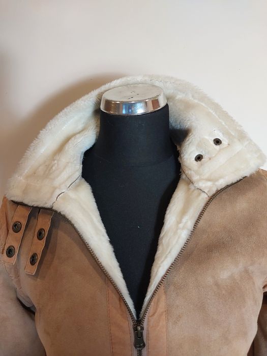 Ciepły kożuch futerko rozmiar S,M kurtka ocieplana