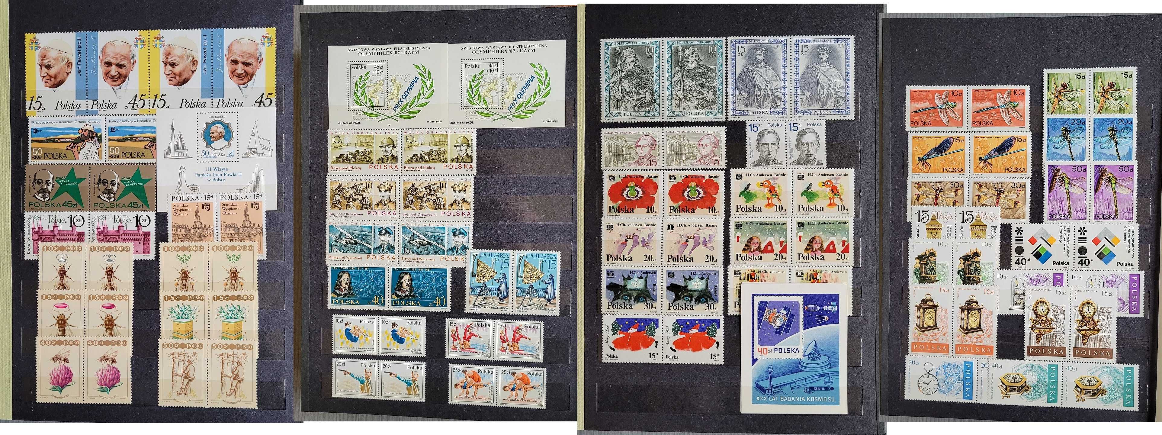 Znaczki pocztowe tzw. "parki" zestaw roczników od 1986 do 1991 klaser