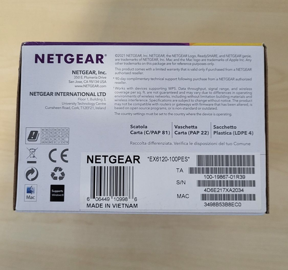 Wzmacniacz sygnału, repeater Wi-Fi NETGEAR AC1200 EX6120 - 100PES