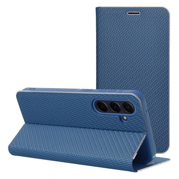 Kabura LUNA Book Carbon do SAMSUNG S25 Edge niebieski