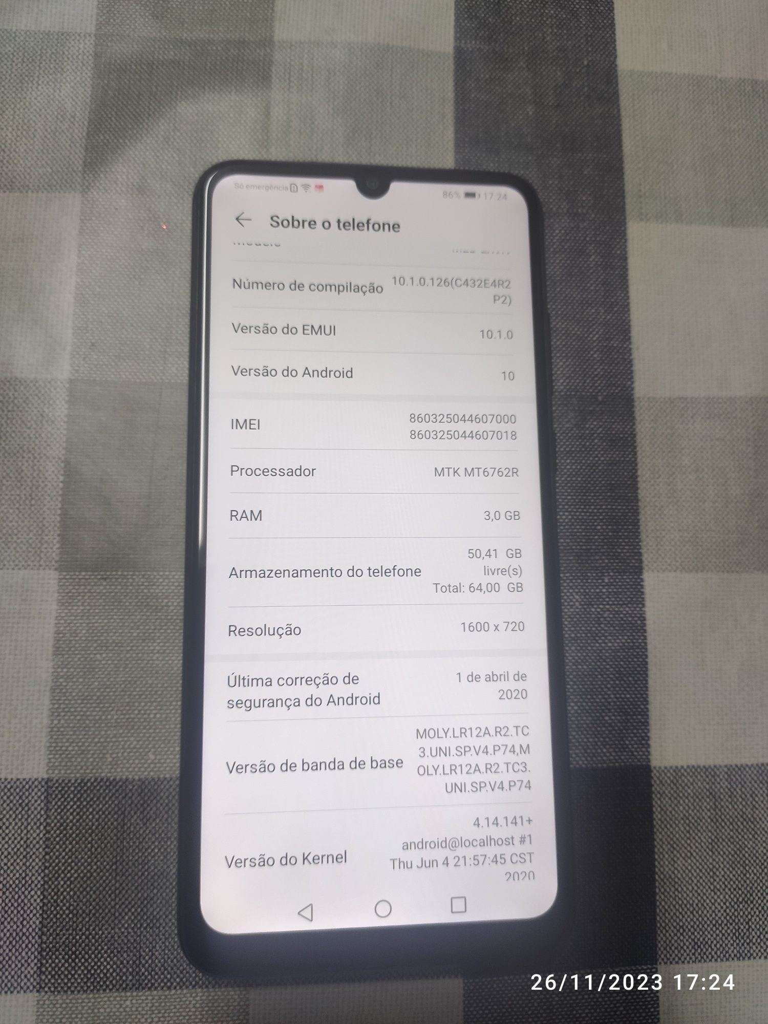 Telefone Huawei y6p 2020