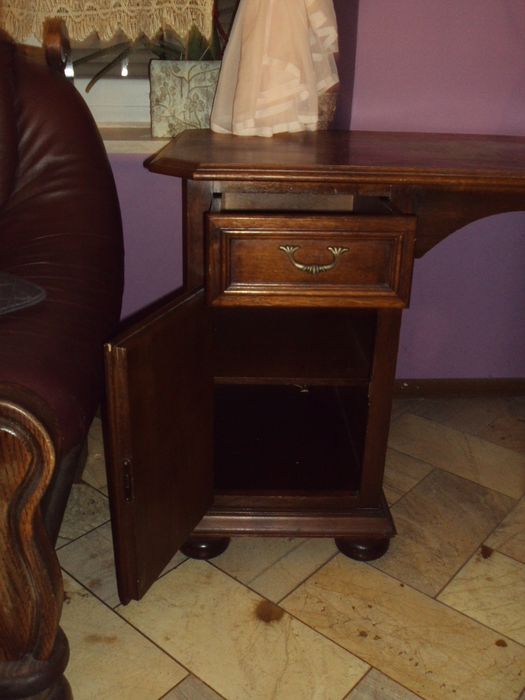 Drewniane dębowe biurko, Vintage, antyk