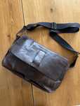 Torba skorzana, postarzana, teczka, listonoszka, crossbody
