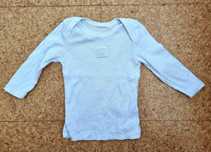 Camisola azul clara às riscas de algodão, 12 meses