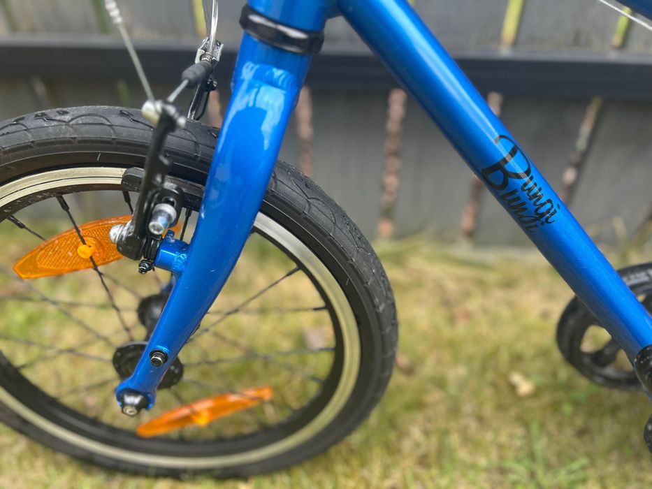 Lekki rower Bungi Bungi Lite 16" na pasku zębatym niebieski jak nowy