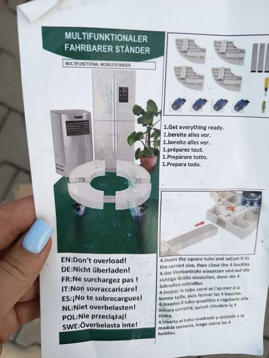 Okrągły wózek roślinny z kołami obrotowymi 360° r. 38-52 cm