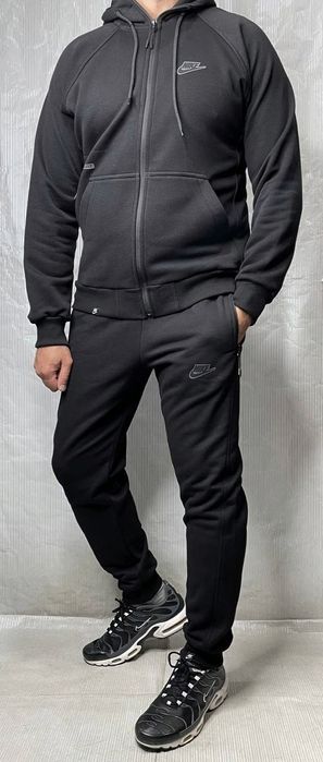 Мужской зимний теплый спортивный костюм Nike на флисе