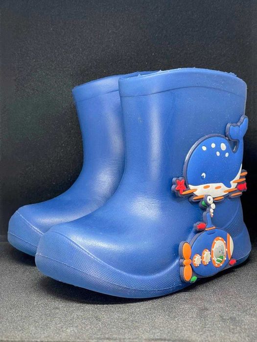 Дитячі гумові чоботи, 20 розмір (150 мм), блакитні з утепленням
