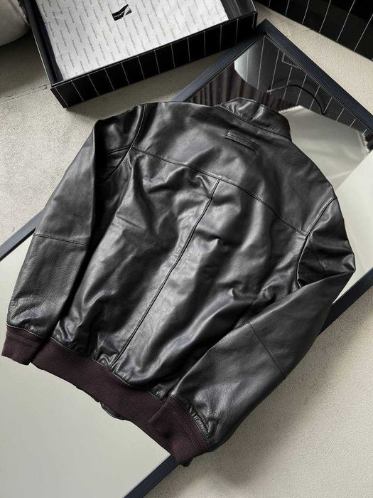 Мужская кожаная куртка Zegna куртка натуральная кожа Зенья v108