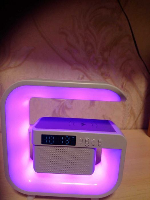 Універсальна бездротова лампа-колонка з будильником, RGB